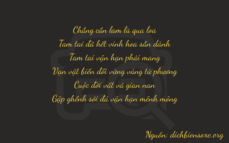 Thơ dịch biển số xe 03378