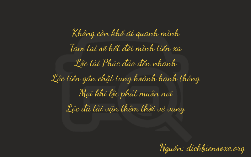 Thơ dịch biển số xe 03616