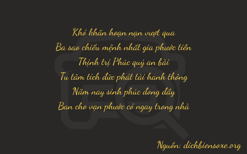 Thơ dịch biển số xe 03658