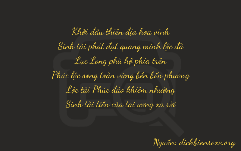 Thơ dịch biển số xe 03665