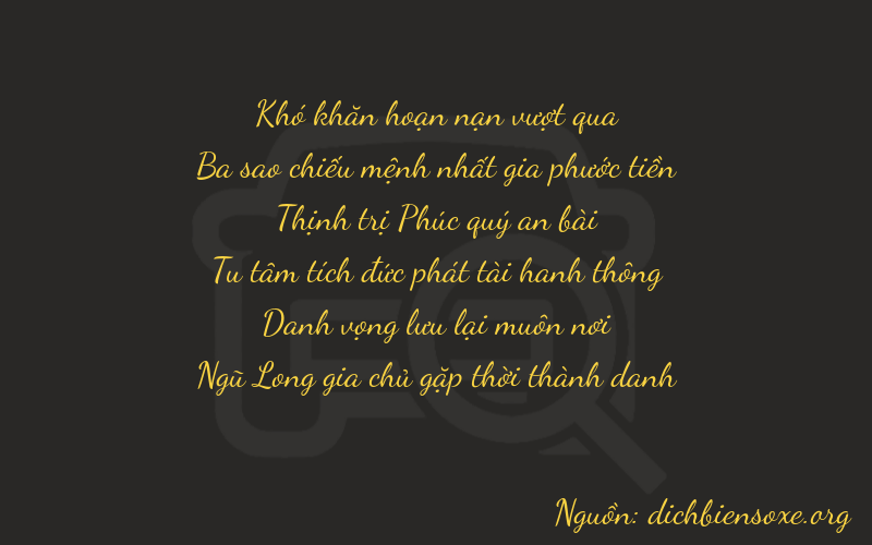 Thơ dịch biển số xe 03685