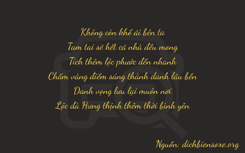 Thơ dịch biển số xe 03686