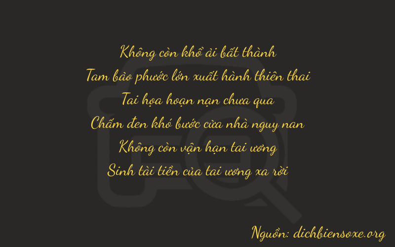 Thơ dịch biển số xe 03705