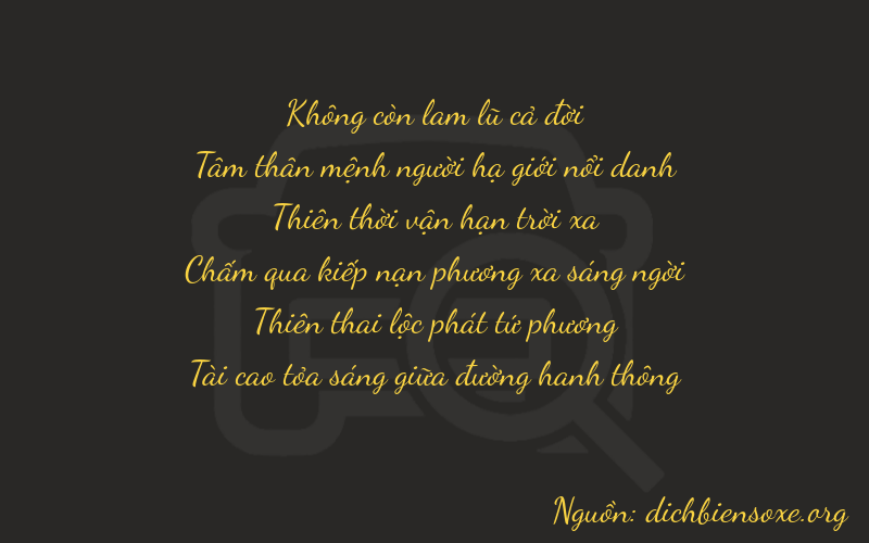 Thơ dịch biển số xe 03743