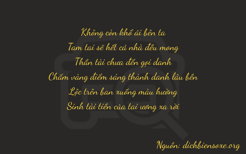 Thơ dịch biển số xe 03785
