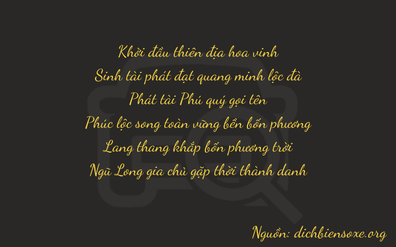 Thơ dịch biển số xe 03845