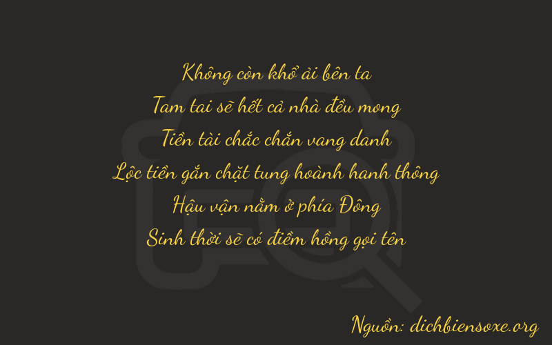 Thơ dịch biển số xe 03875