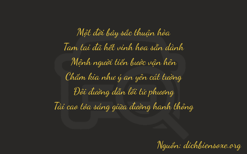 Thơ dịch biển số xe 13223