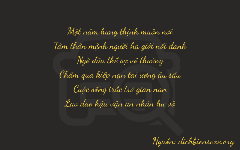 Thơ dịch biển số xe 13253