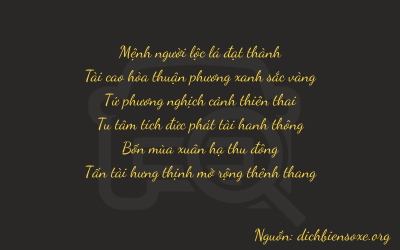 Thơ dịch biển số xe 23448