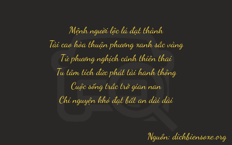 Thơ dịch biển số xe 23457