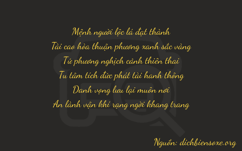Thơ dịch biển số xe 23484