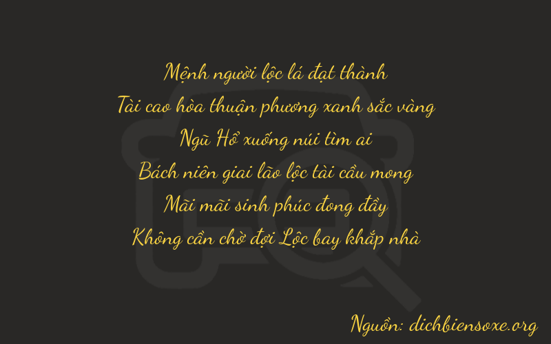 Thơ dịch biển số xe 23520