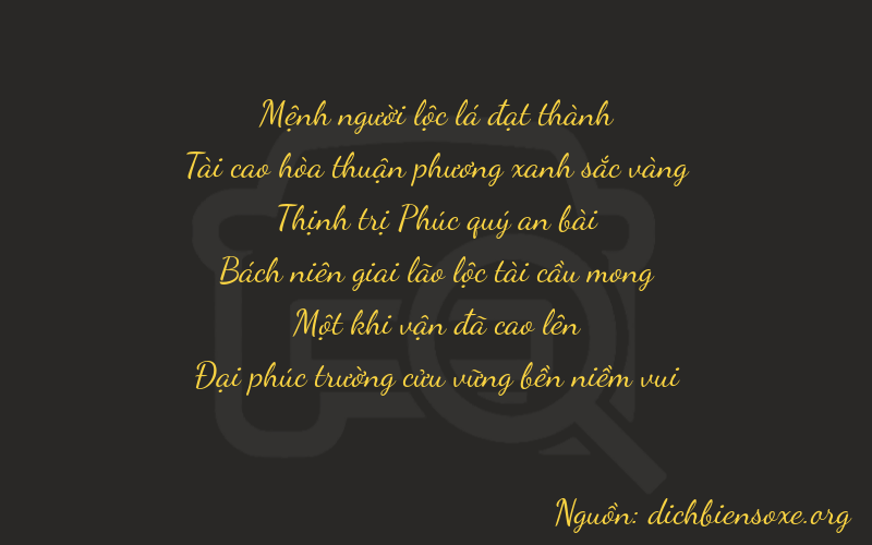 Thơ dịch biển số xe 23619