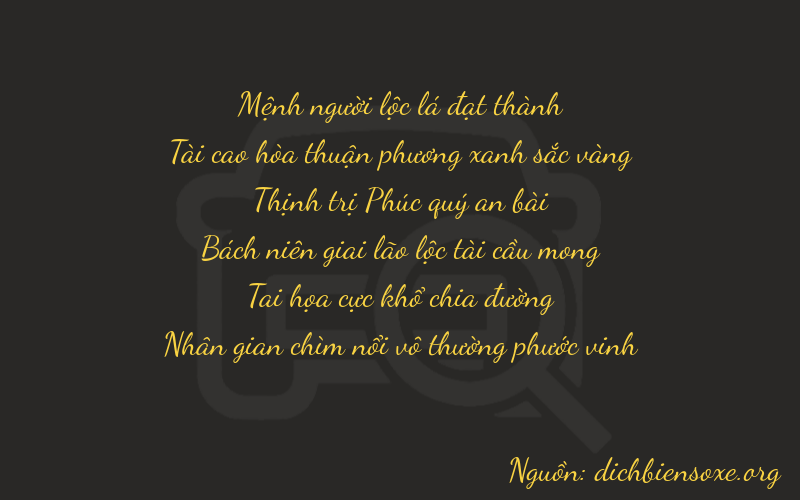 Thơ dịch biển số xe 23664