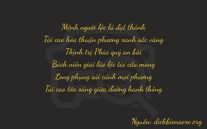 Thơ dịch biển số xe 23673