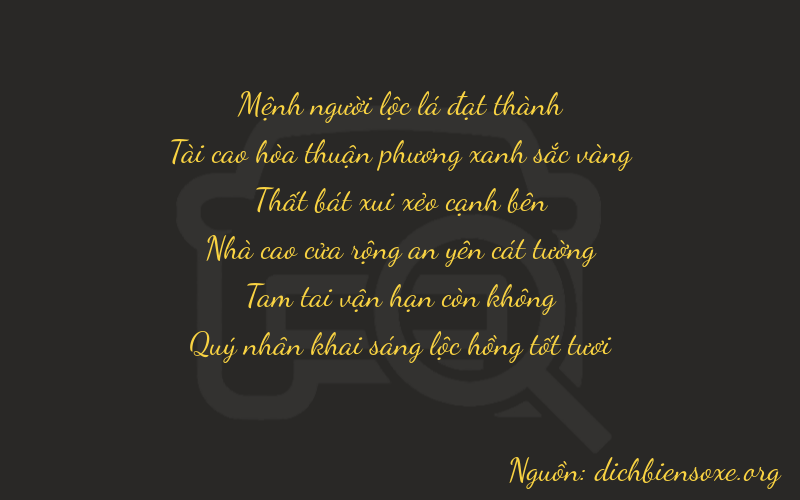 Thơ dịch biển số xe 23736