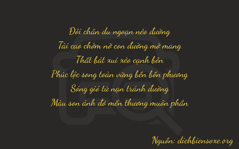 Thơ dịch biển số xe 23737