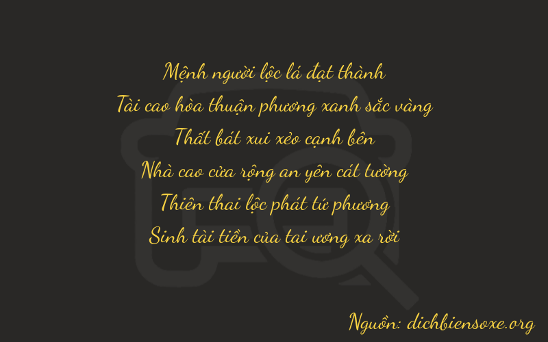 Thơ dịch biển số xe 23745