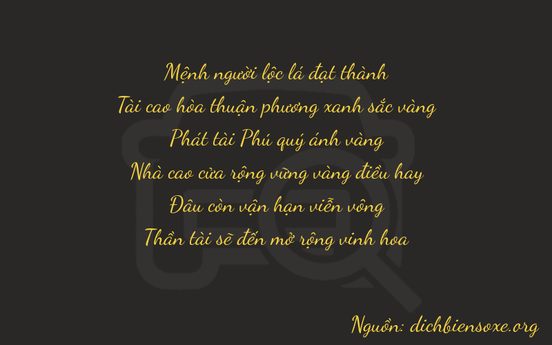 Thơ dịch biển số xe 23808