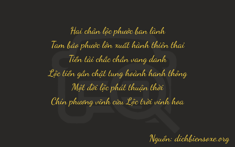 Thơ dịch biển số xe 23819