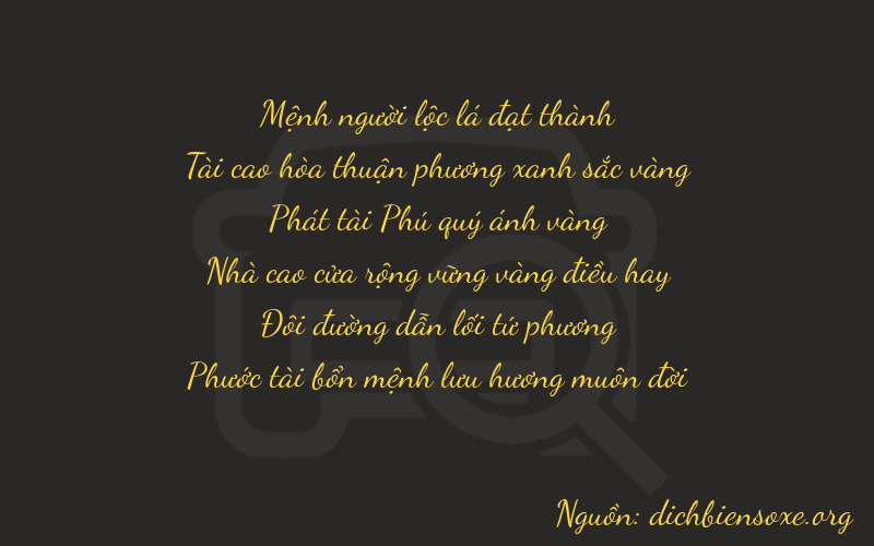 Thơ dịch biển số xe 23826