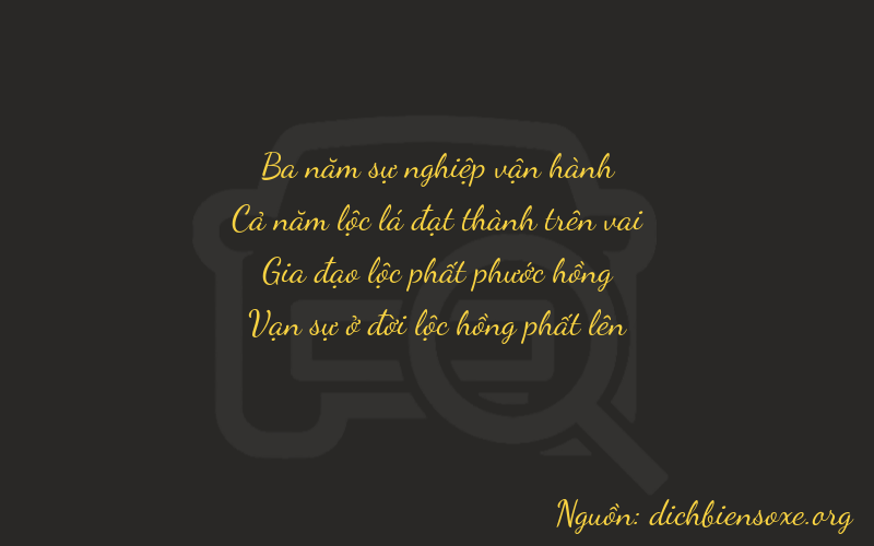 Thơ dịch biển số xe 3564