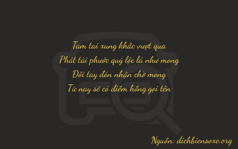 Thơ dịch biển số xe 3825