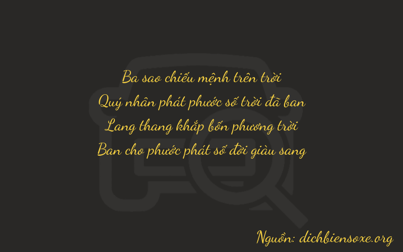 Thơ dịch biển số xe 3848