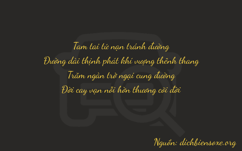Thơ dịch biển số xe 3877