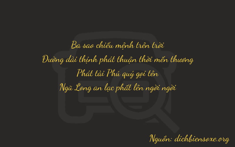 Thơ dịch biển số xe 3885