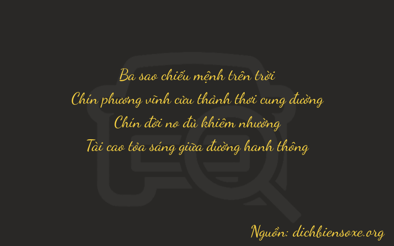 Thơ dịch biển số xe 3993