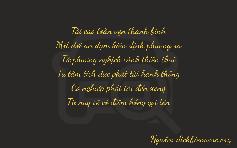 Thơ dịch biển số xe 31485