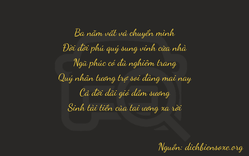 Thơ dịch biển số xe 31515