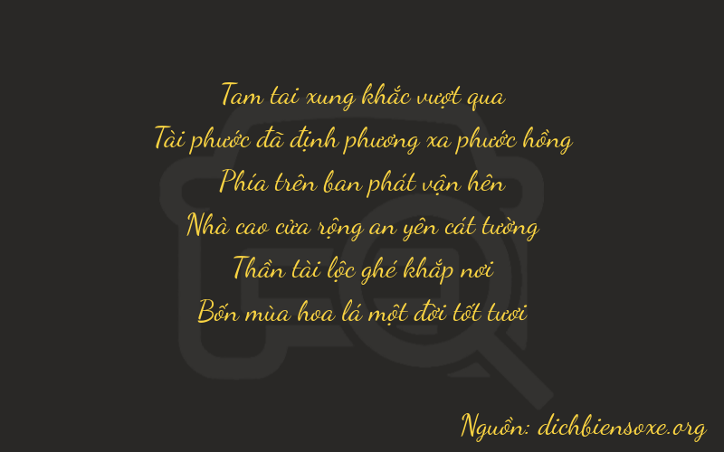 Thơ dịch biển số xe 36961