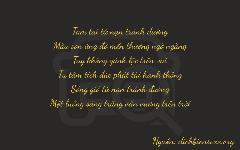 Thơ dịch biển số xe 37031