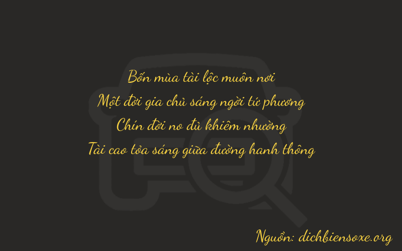 Thơ dịch biển số xe 4193