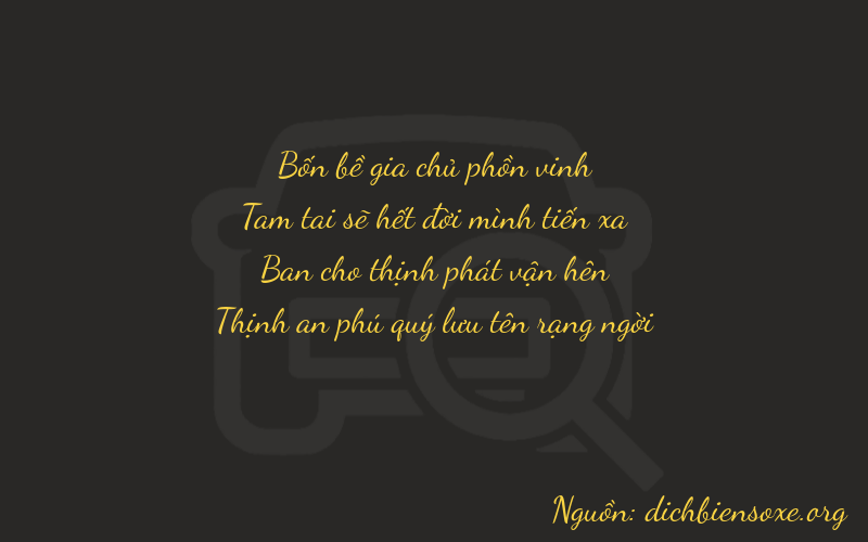 Thơ dịch biển số xe 4327