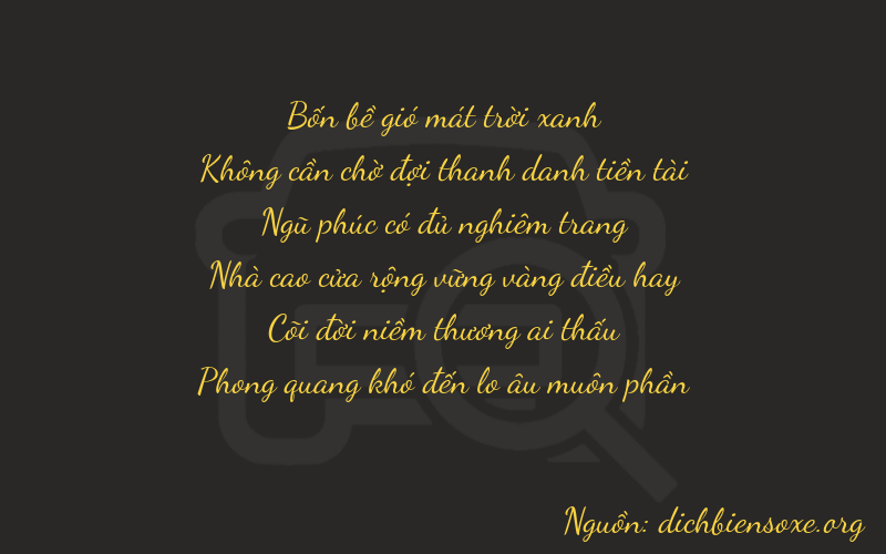 Thơ dịch biển số xe 40541