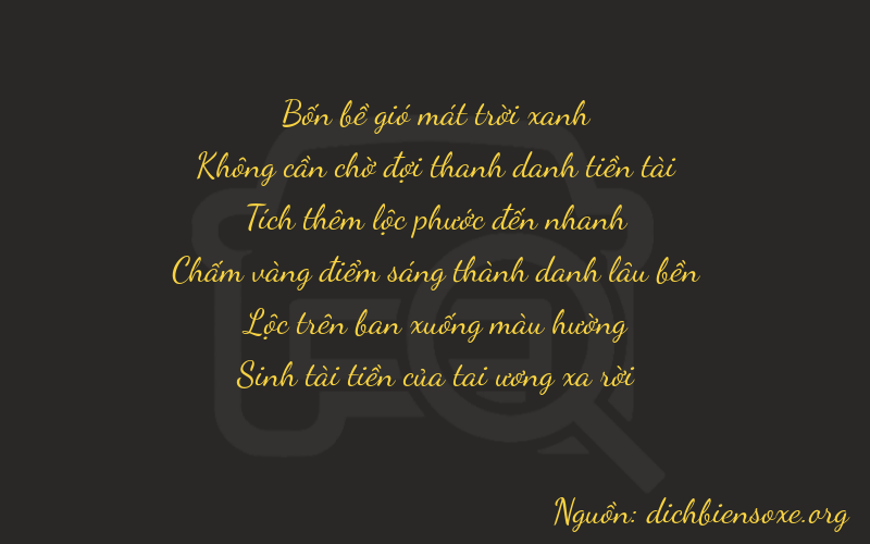 Thơ dịch biển số xe 40685
