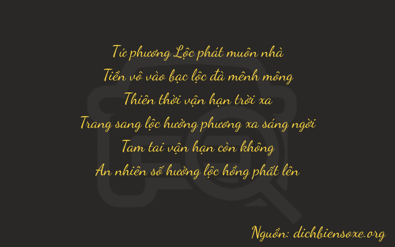 Thơ dịch biển số xe 40734