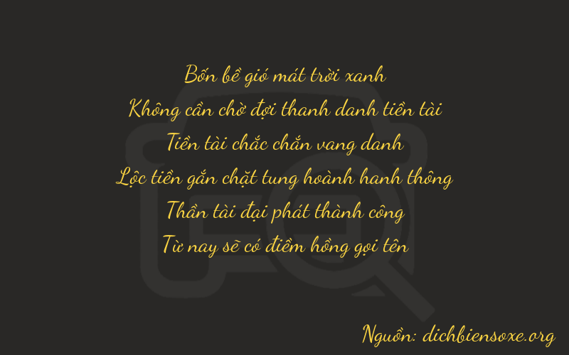 Thơ dịch biển số xe 40865