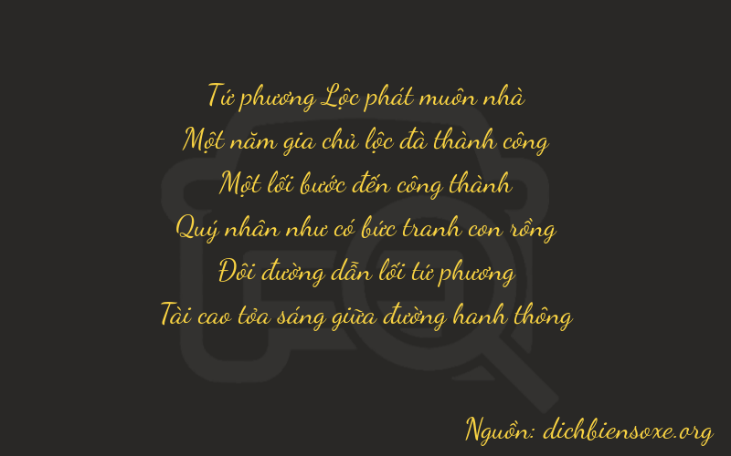 Thơ dịch biển số xe 41123