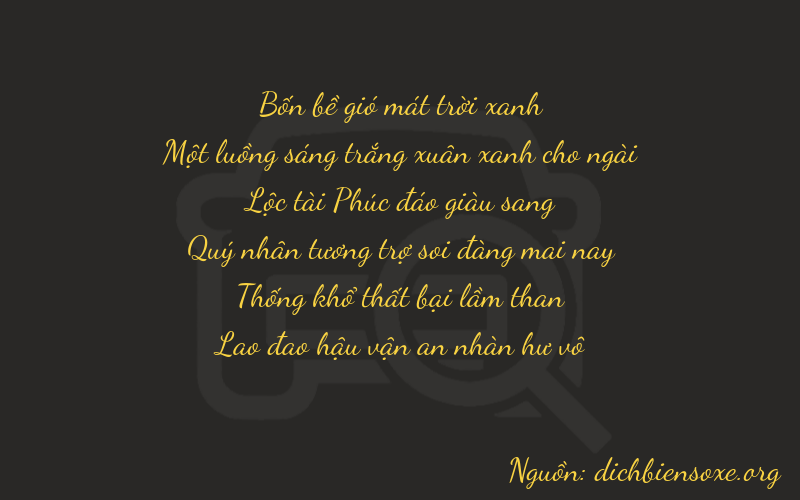 Thơ dịch biển số xe 41613