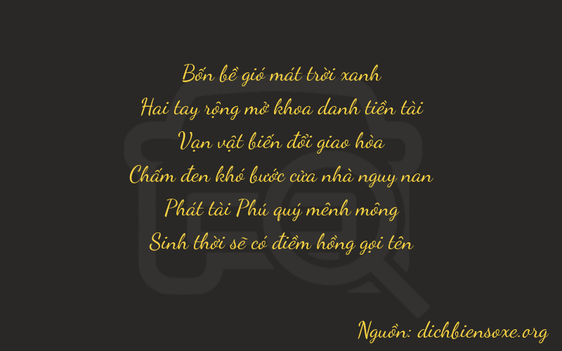 Thơ dịch biển số xe 42685