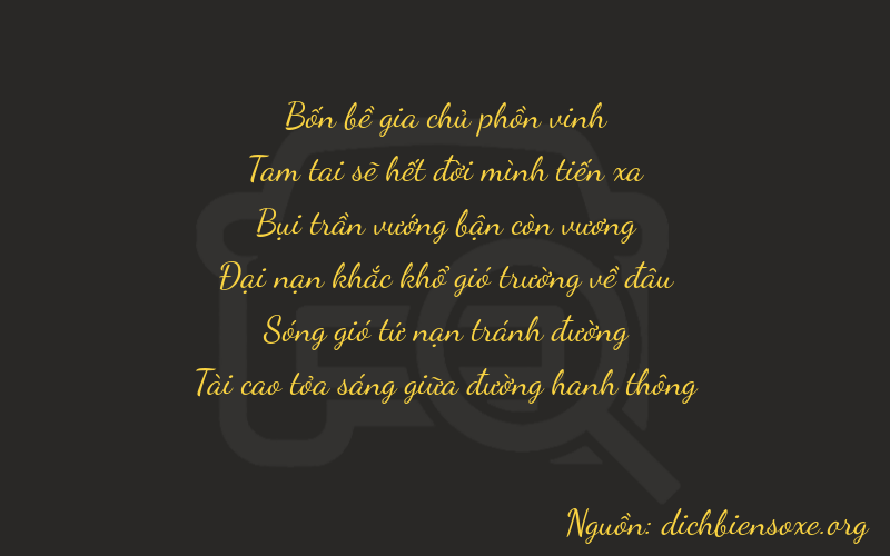 Thơ dịch biển số xe 43333