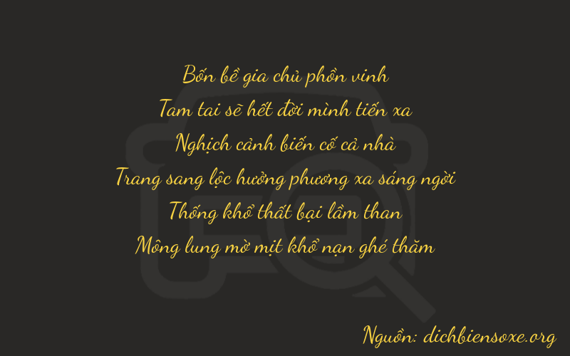 Thơ dịch biển số xe 43414
