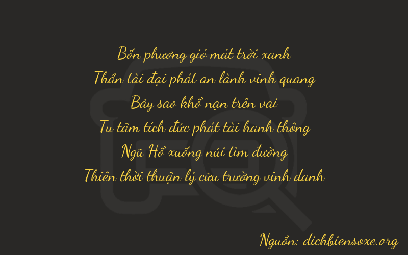 Thơ dịch biển số xe 46759