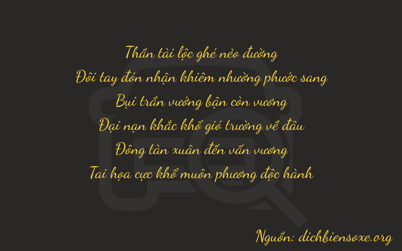 Thơ dịch biển số xe 62341