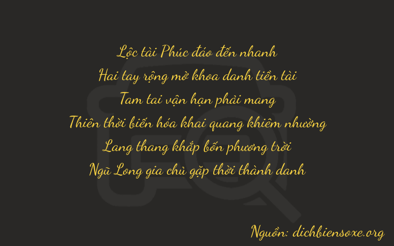 Thơ dịch biển số xe 62345